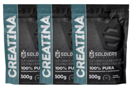 [Creatina Monohidratada 500g Soldiers Nutrition Sabor Natural]